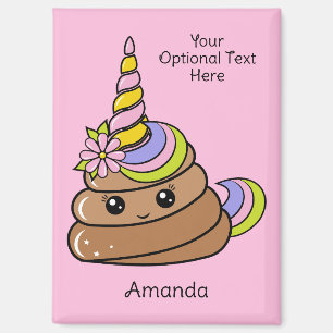 Custom Name & Text Unicorn Poop Magnet