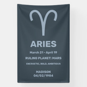Custom Name / Text Zodiac Sign Aries