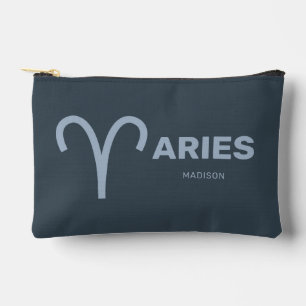 Custom Name / Text Zodiac Sign Aries Accessory Pouch
