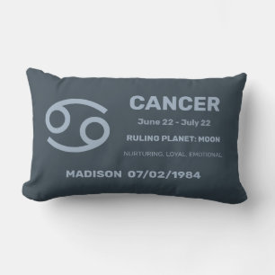 Custom Name / Text Zodiac Sign Cancer Lumbar Pillow