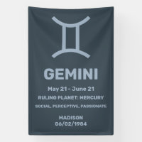 Custom Name / Text Zodiac Sign Gemini