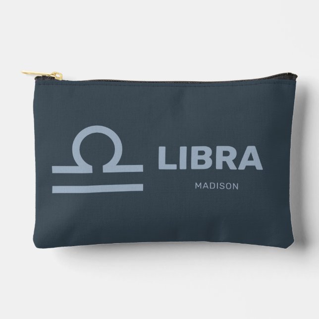 Custom Name / Text Zodiac Sign Libra Accessory Pouch (Front)