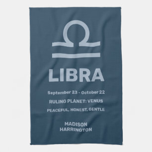 Custom Name / Text Zodiac Sign Libra Kitchen Towel