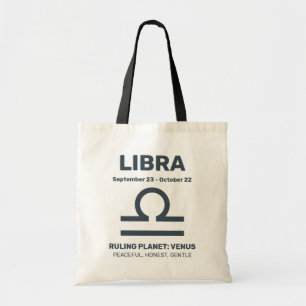 Custom Name / Text Zodiac Sign Libra Tote Bag