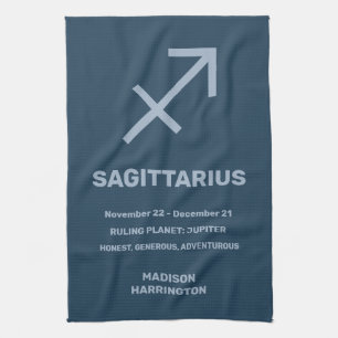 Custom Name / Text Zodiac Sign Sagittarius Kitchen Towel