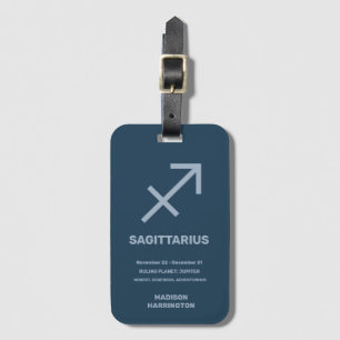 Custom Name / Text Zodiac Sign Sagittarius Luggage Tag
