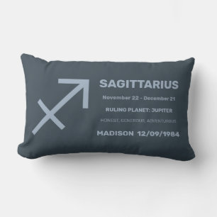Custom Name / Text Zodiac Sign Sagittarius Lumbar Pillow