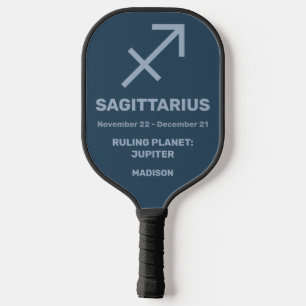 Custom Name / Text Zodiac Sign Sagittarius Pickleball Paddle