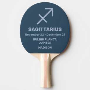 Custom Name / Text Zodiac Sign Sagittarius Ping Pong Paddle