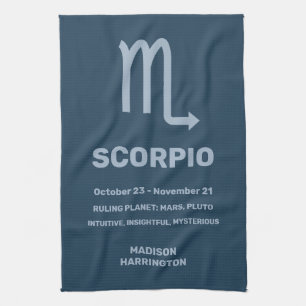 Custom Name / Text Zodiac Sign Scorpio Kitchen Towel