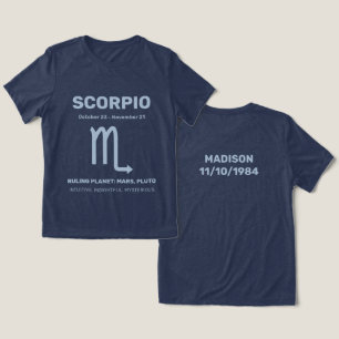 Custom Name / Text Zodiac Sign Scorpio Tri-Blend Shirt