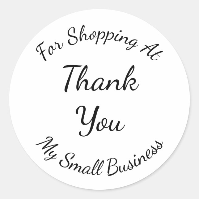 Custom Name Thank You For Your Support Classic Round Sticker (Front)