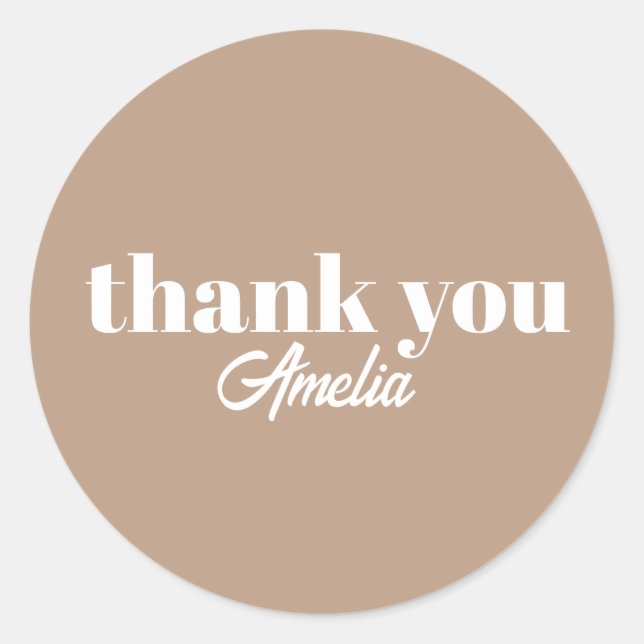 Custom Name Thank You Stickers (Devant)
