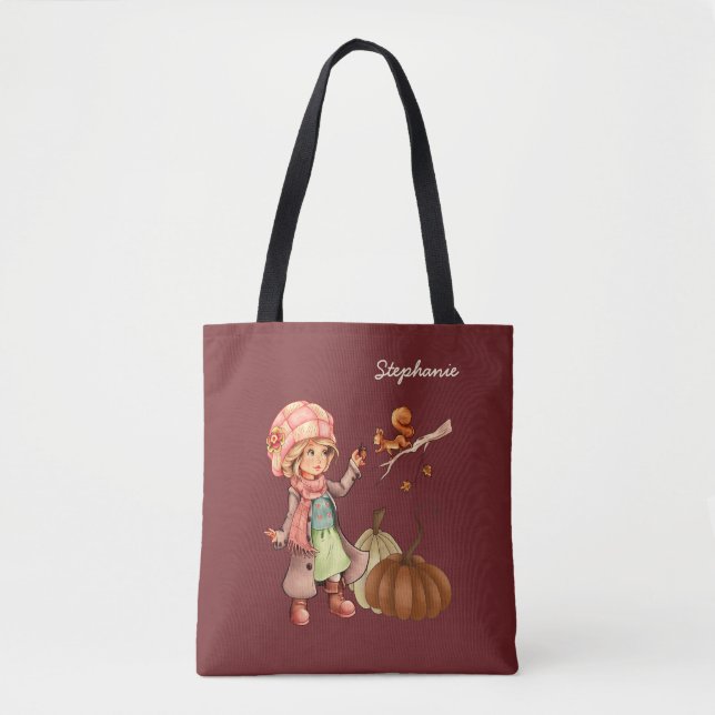 Custom Name Thanksgiving Gift Tote Bag (Front)