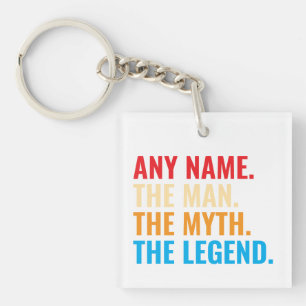 Custom Name The Man The Myth The Legend Retro Keychain