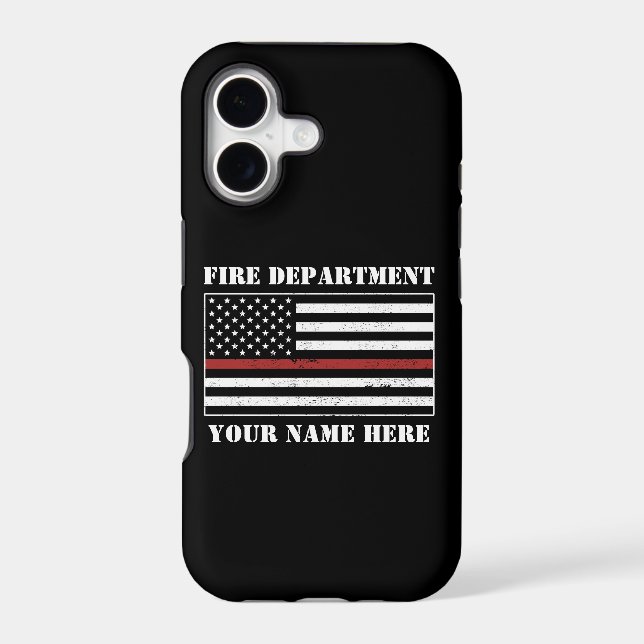 Custom Name Thin Red Line Flag Proud Firefighter (Back)