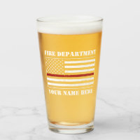 Custom Name Thin Red Line Flag Proud Firefighter