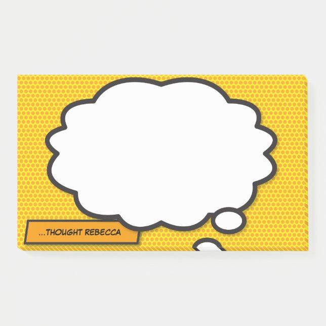 Custom Name Think Bubble Fun Comic Book Post-it Notes (Front)