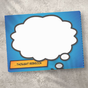 Custom Name Think Bubble Fun Comic Book Post-it Notes