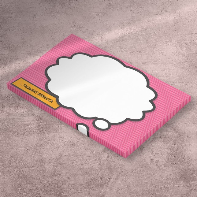Custom Name Think Bubble Fun Retro Comic Book Post-it Notes (Custom Name Think Bubble Fun Retro Comic Book Post-it Notes)