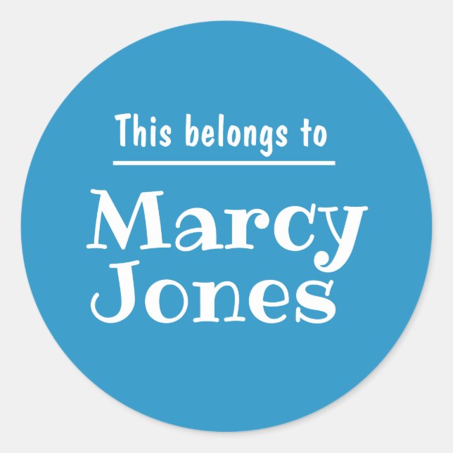 Custom Name This Belongs To Personalized Stickers  (Front)