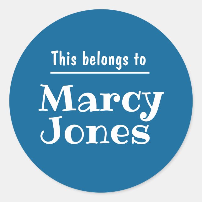 Custom Name This Belongs To Personalized Stickers  (Front)