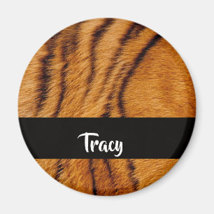 Custom name tiger skin magnet