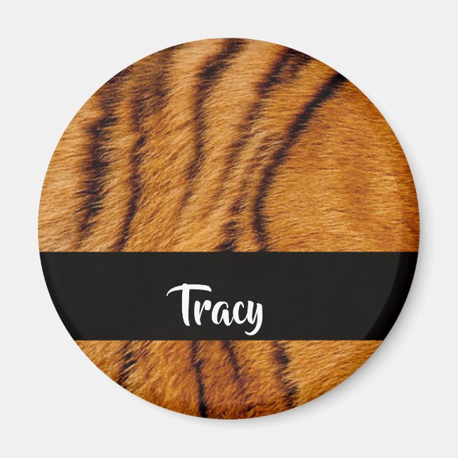 Custom name tiger skin magnet (Front)