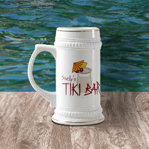 Custom Name Tiki Bar Beer Stein