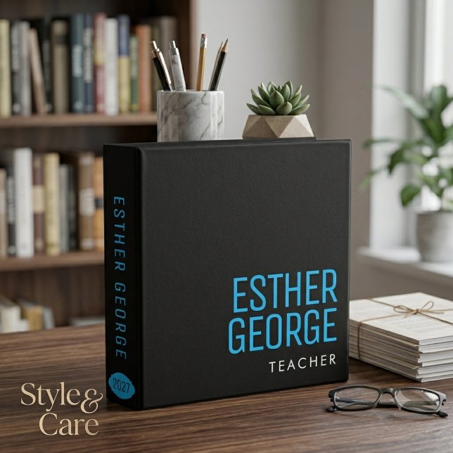 Custom Name Title and Year Professional Stylish Binder (Custom Name Title and Year Professional Stylish 3 Ring Binder)