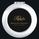 Custom Name & Title Compact Mirror with Monogram<br><div class="desc">Stay polished on the go with this Custom Compact Mirror,  personalized with your name,  title,  and elegant monogram. Sleek and portable,  it's perfect for touch-ups anytime,  anywhere. A thoughtful gift for professionals,  bridesmaids,  or beauty lovers who appreciate a personalized,  sophisticated accessory in their purse or makeup bag.</div>