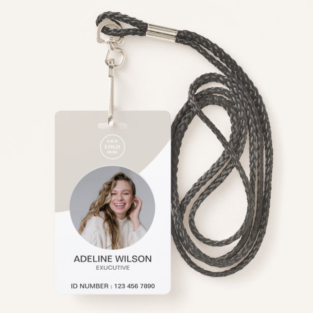 Custom Name & Title l Employee Photo Picture  Badge (Front with Lanyard)
