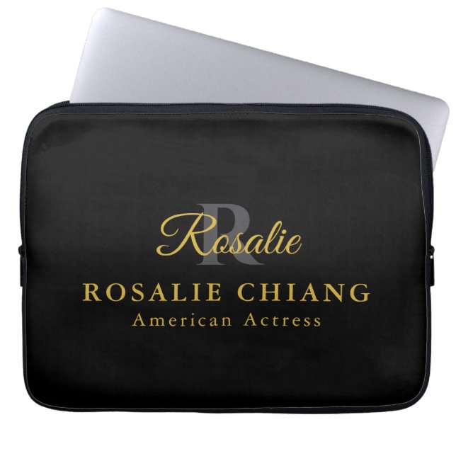 Custom Name & Title Laptop Case with Monogram (Front)