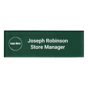 Custom Name Title Logo Dark Green Tag