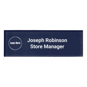 Custom Name Title Logo Midnight Navy Blue Tag