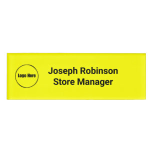 Custom Name Title Logo Neon Yellow Tag