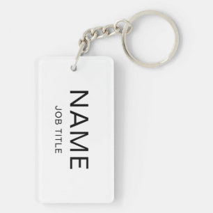 Custom Name & Title Rectangle Keychain (2-Sided)