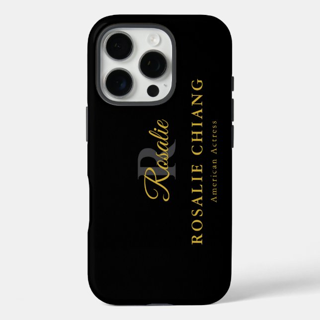 Custom Name & Title with Monogram Case-Mate iPhone Case (Back)