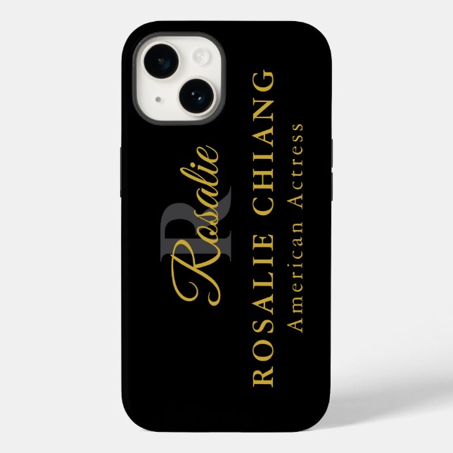 Custom Name & Title with Monogram Case-Mate iPhone Case (Back)