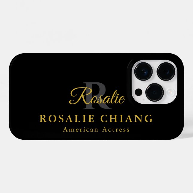 Custom Name & Title with Monogram Case-Mate iPhone Case (Back (Horizontal))