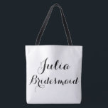 Custom name tote bag<br><div class="desc">Bridesmaid custom name tote bag</div>