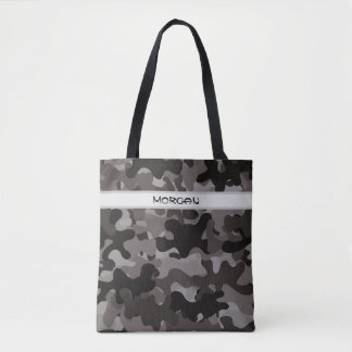 Custom Name Tote Bag with Camouflage Pattern