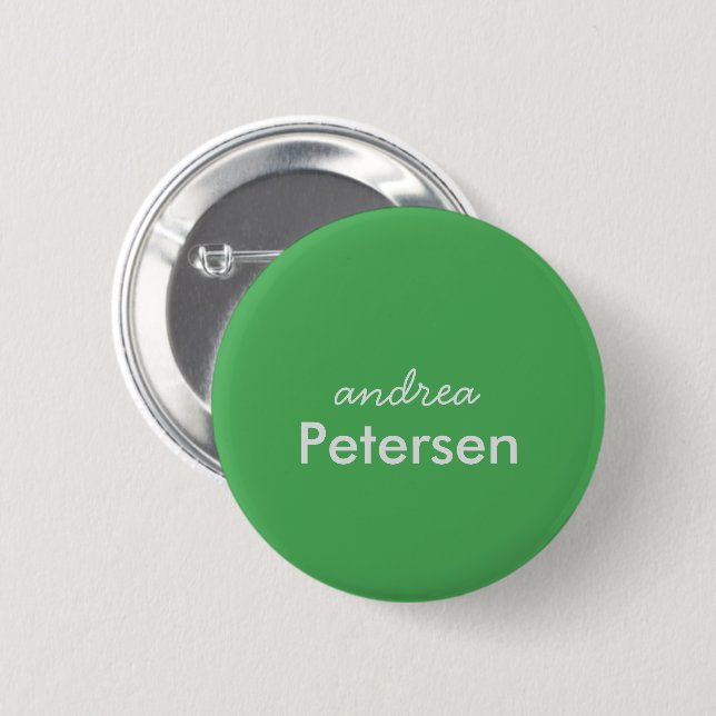 Custom name trendy modern minimalist 2 inch round button (Front & Back)