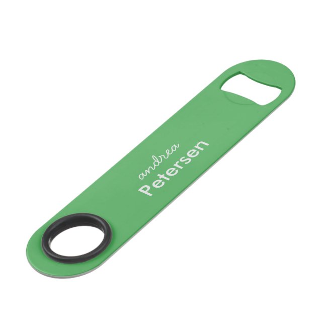 Custom name trendy modern minimalist bar key (Front Angled)
