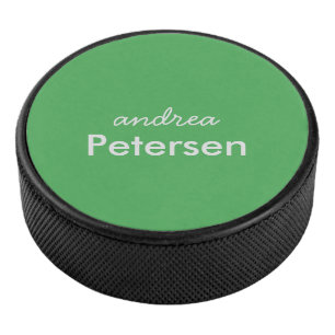 Custom name trendy modern minimalist hockey puck