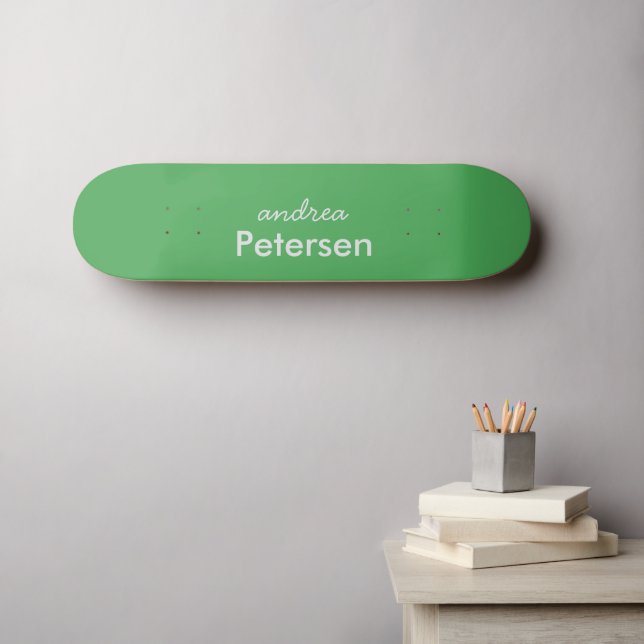 Custom name trendy modern minimalist skateboard (Wall Art (Horz))