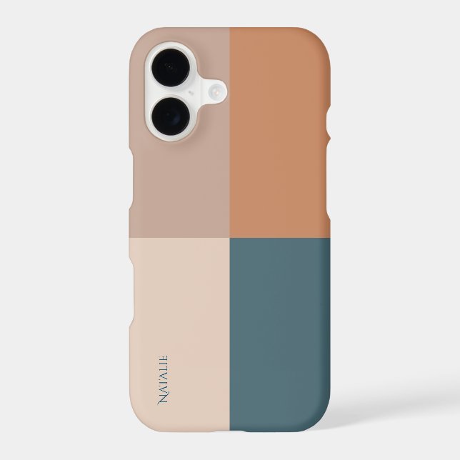 Custom name Trendy Natural colour pallet elegant iPhone Case (Back)