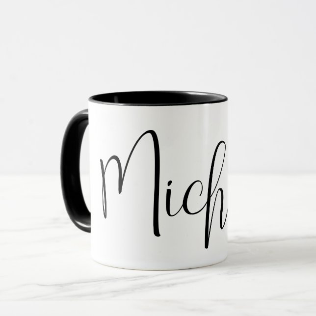 CUSTOM NAME - Trendy Script Personalized  Mug (Front Left)
