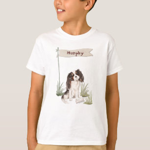 Custom Name Tri Colour King Charles Spaniel T-Shirt