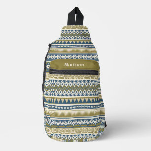 Custom Name Tribal Aztec Pattern Sling Bag